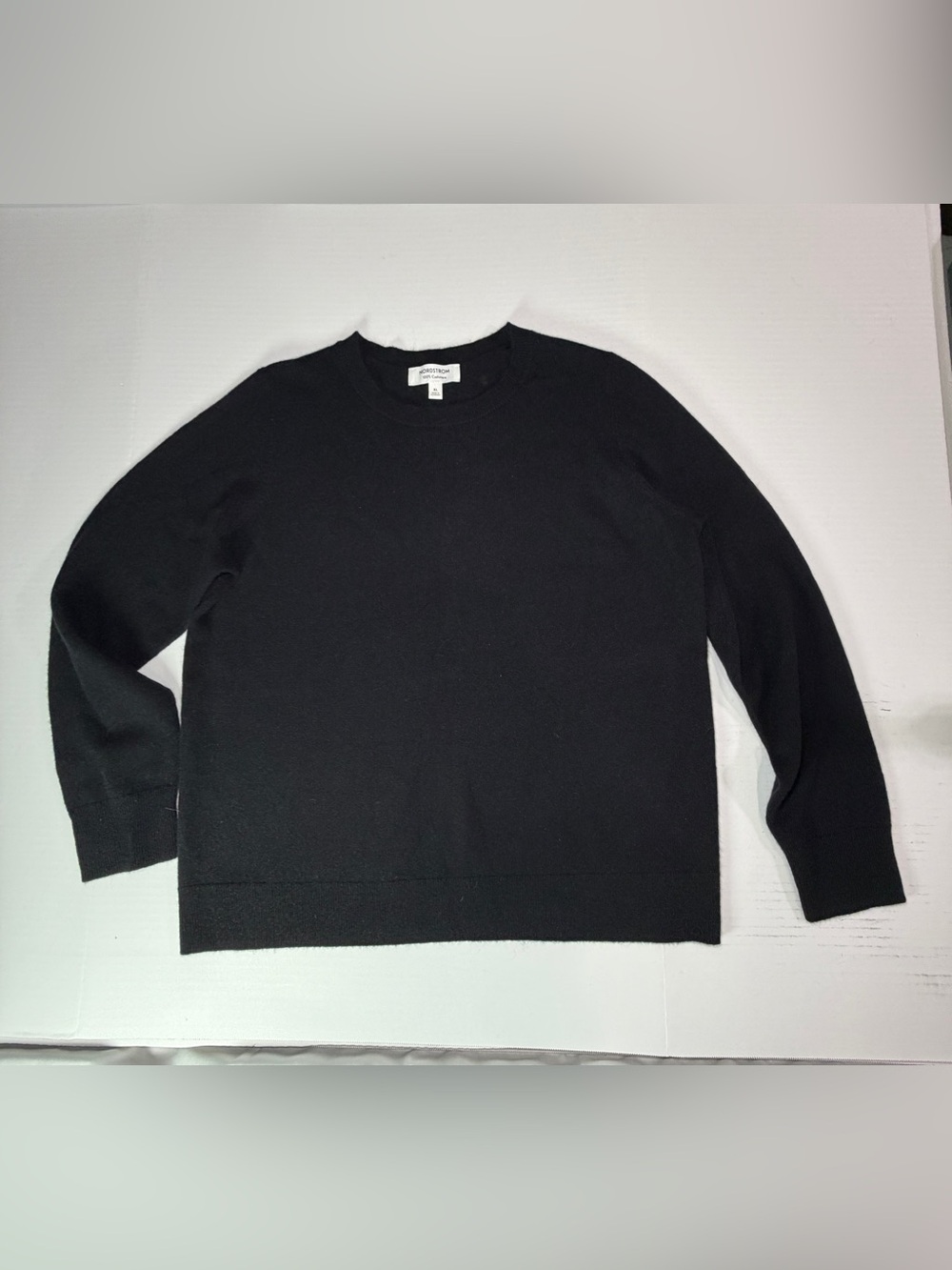 Nordstrom cashmere Women’s Black Crewneck Sweater see description